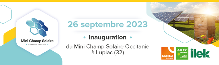 bandeau inauguration mini champ solaire - 26 septembre 2023 a Loupiac (Gers)